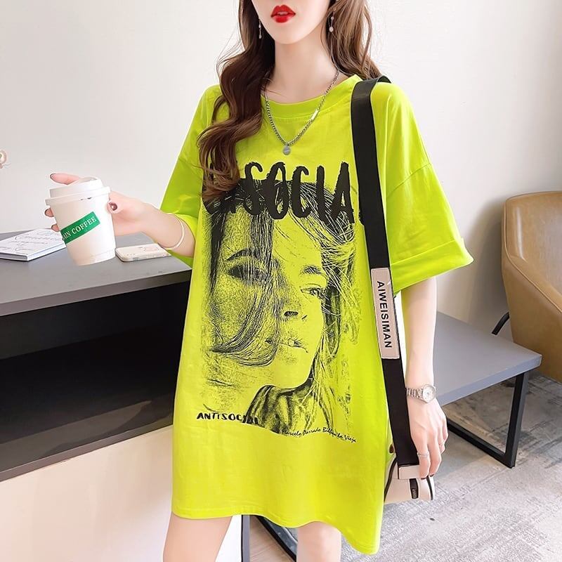 美人度アップ 切り替え ファッション プリント Tシャツ カットソー＜S-3399＞