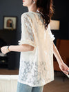 好感度UP カジュアル 今季マストバイ ファッション 透かし彫り Tシャツ<S-8396>