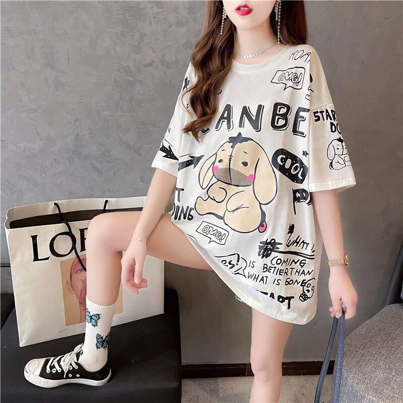 早い者勝ち キュート ファッション ルーズ プリント半袖Tシャツ 全3色<S-4894>