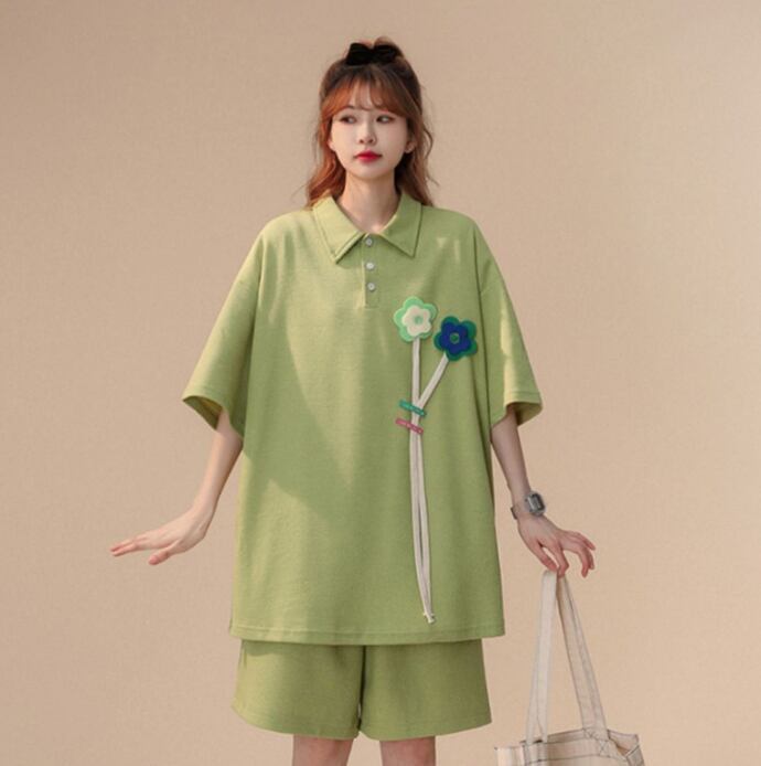 期間限定 ゆったり感アップ ファッション Tシャツ＋ショートパンツ セットアップ＜S-8679＞