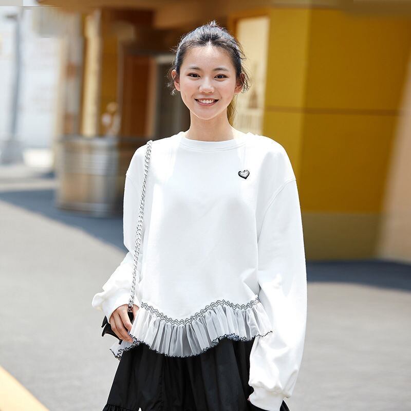 話題沸騰中 おしゃれ度高め 美人度アップ 切り替え 不規則 イレギュラー トップス<S-9472>