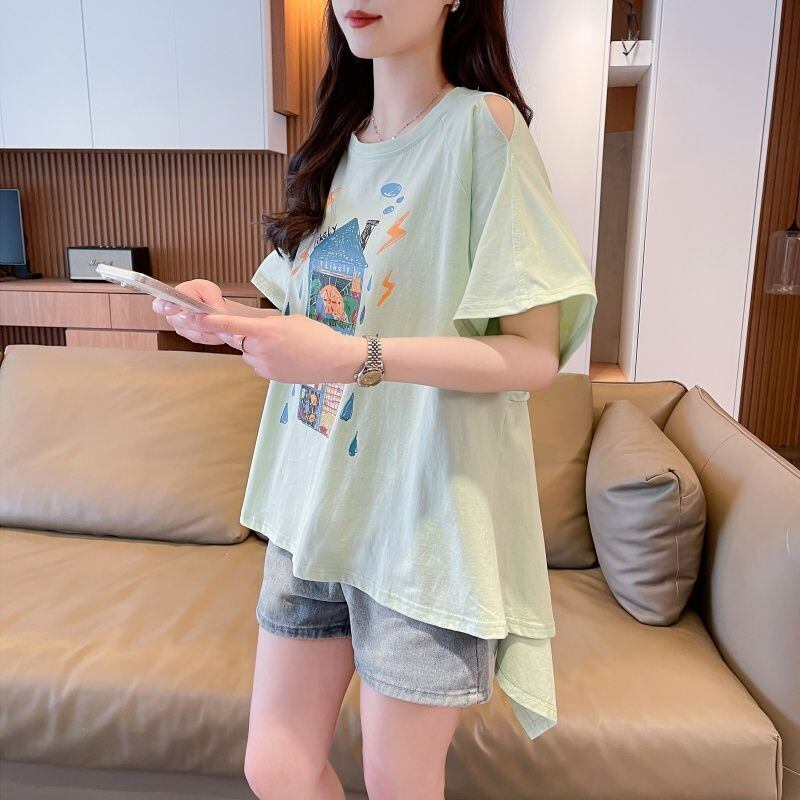 売れ筋 早い者勝ち 絶対流行 カジュアル 2色選択 Tシャツ<S-11444>