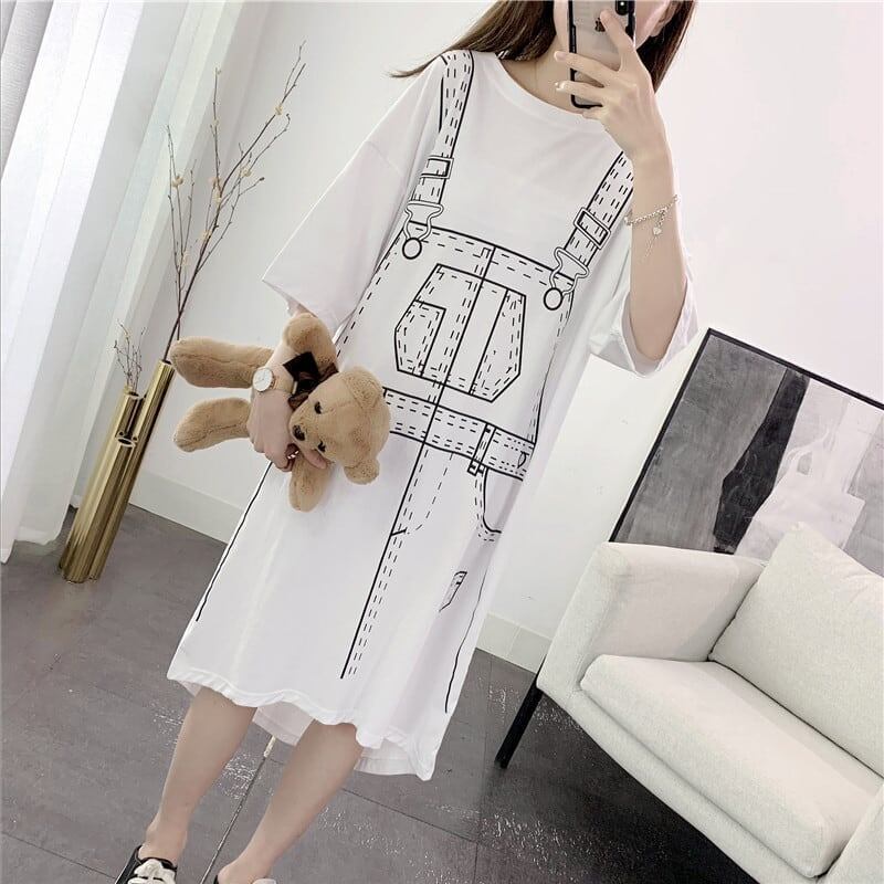ゆったり感アップ プリント オシャレ度満点 ワンピース＜S-3093＞