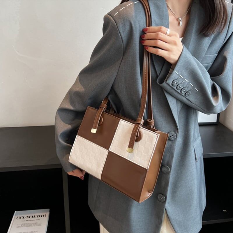 オシャレ感たっぷり 配色 高級感溢れる ショルダーバッグ＜S-3784＞