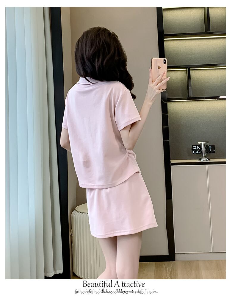 大好評 カジュアル 売り切れ必至 半袖 Tシャツ+ 短いスカート セットアップ ＜S-8967＞