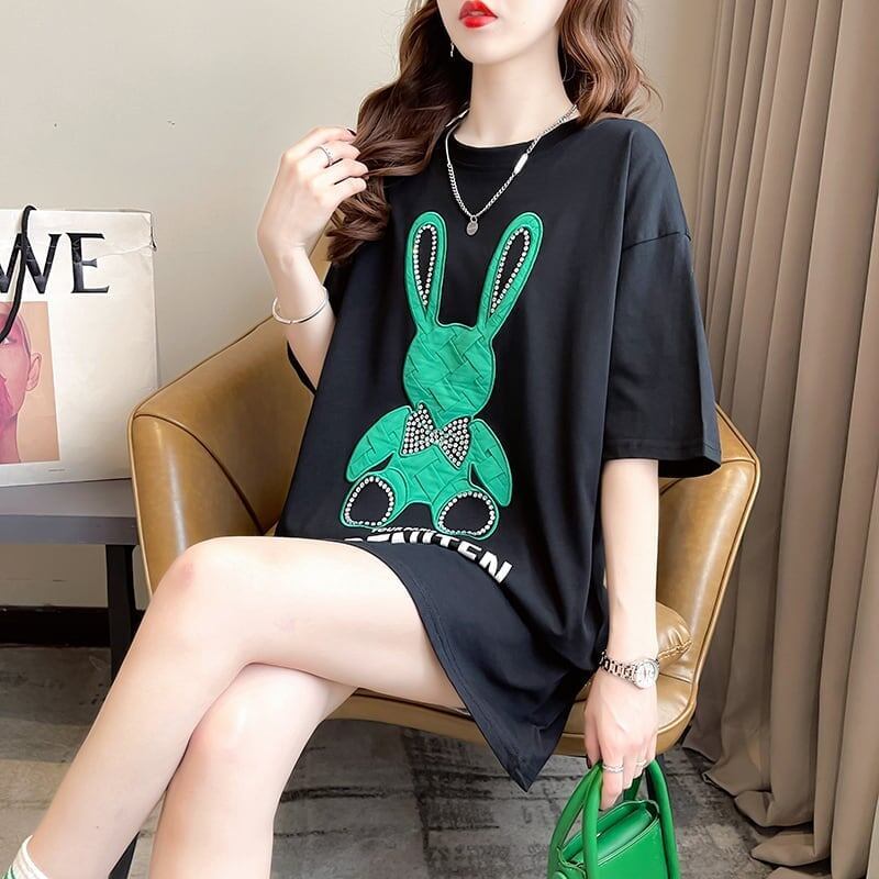 スタイリッシュ 切り替え 一目惚れ プリント Tシャツ カットソー＜S-3430＞