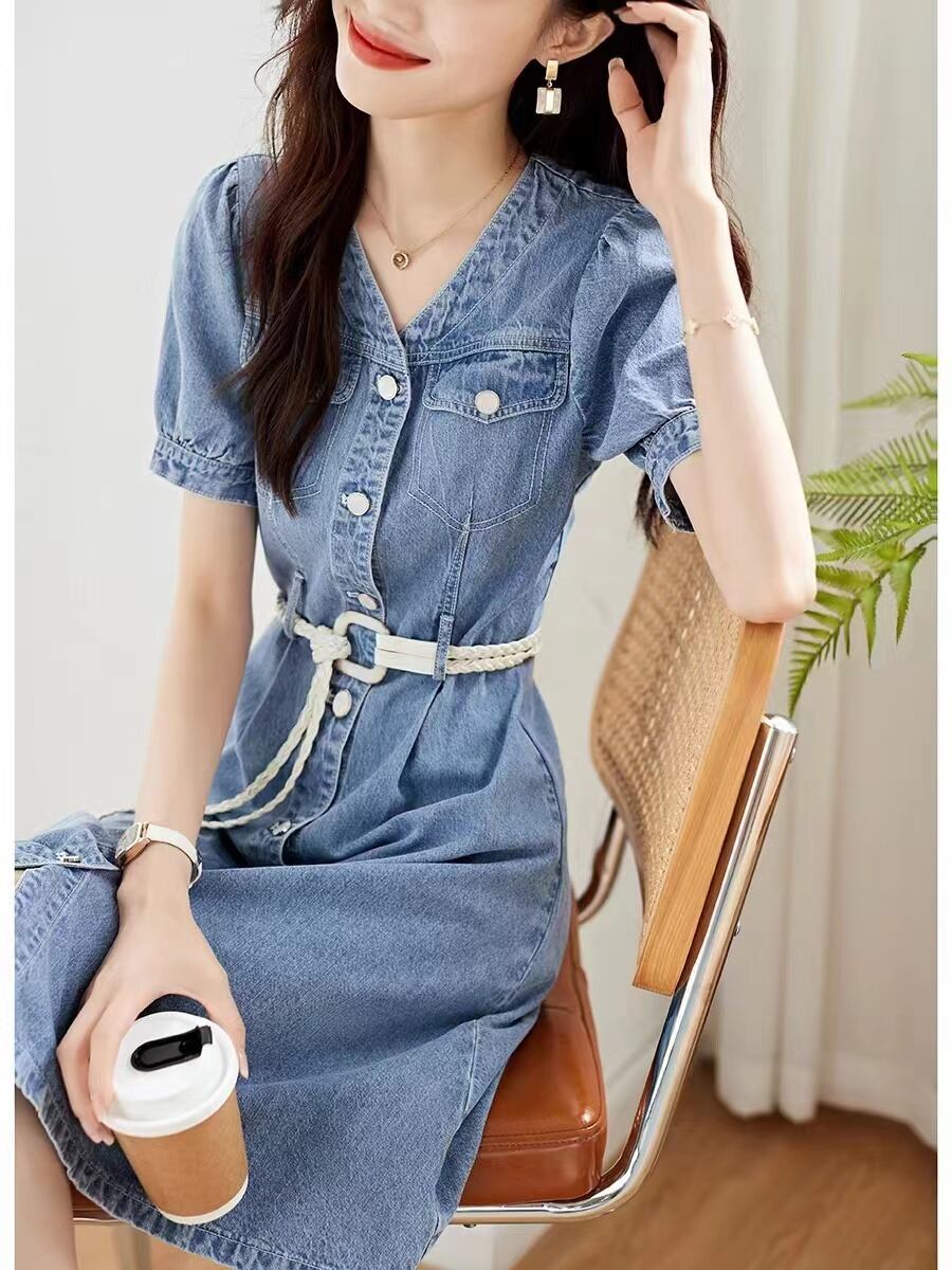 美人度アップ  ファッション 厚手全6色フード付きパーカ<S-4582> 上質 デニム ワンピース<S-8228>