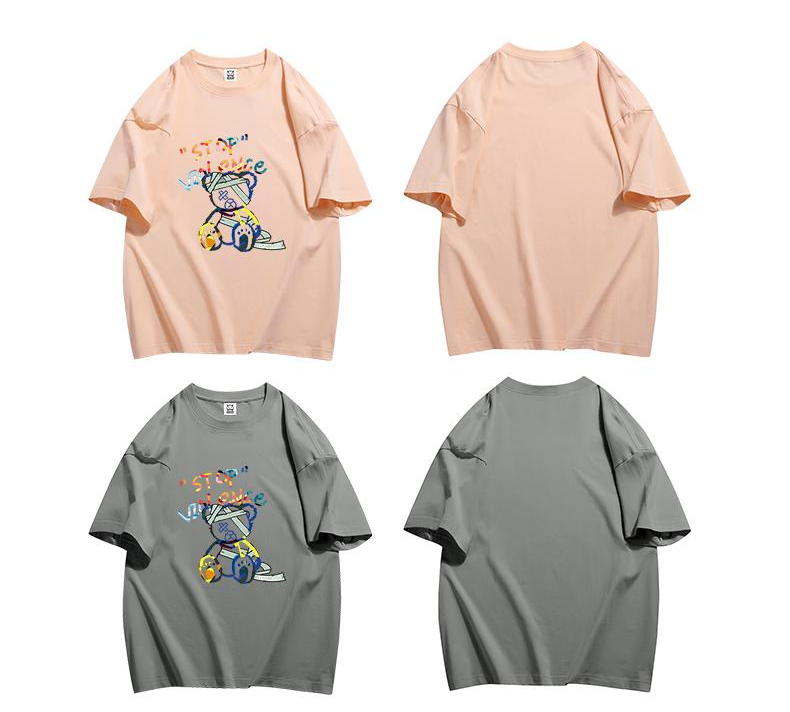 スタイルアップ カジュアル おしゃれ度高め プリント全5色 半袖Tシャツ<S-9437>