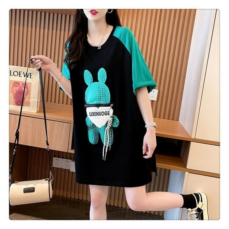 コットンパーソナライズジッパー大ポケットスリット半袖Tシャツ<S-2884>
