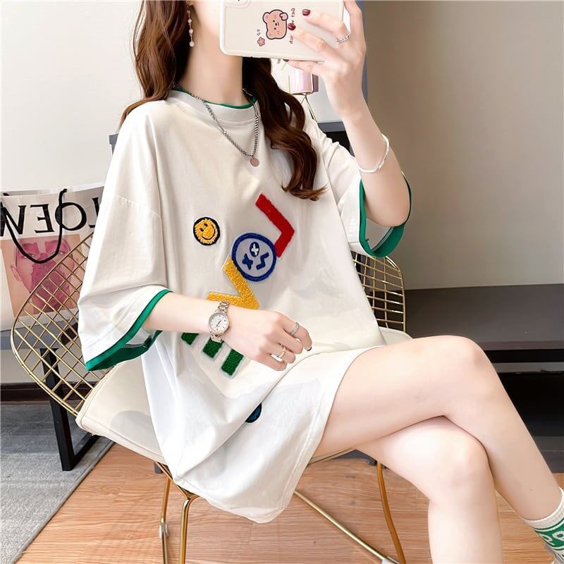 スタイリッシュ 3色選択可 一目惚れ プリント Tシャツ カットソー＜S-3007＞