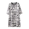 オシャレ度満点 プリント 一目惚れ 切り替え ワンピース Tシャツ カットソー＜S-3122＞
