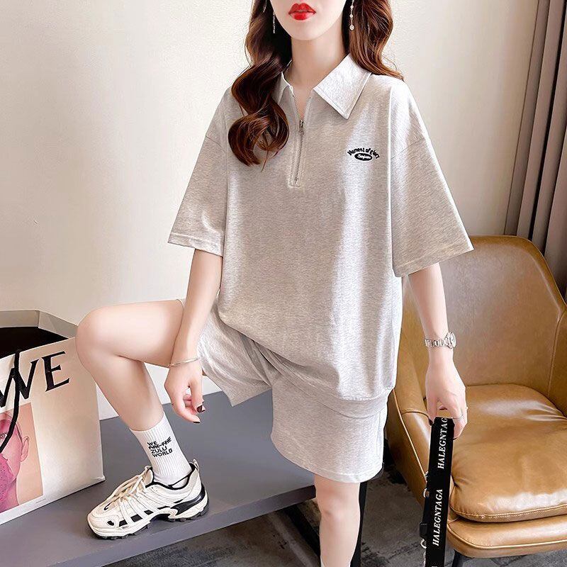 定番シンプル 真夏も快適 上質 カジュアル 半袖Ｔシャツⅹパンツセット全2色<S-9102>