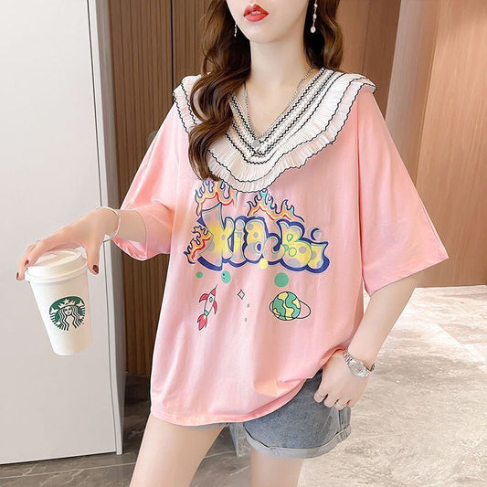 【半額！期間限定！！】オシャレ度満点 キュート 着心地抜群 プリント 全3色 Tシャツ カットソー＜S-8536＞