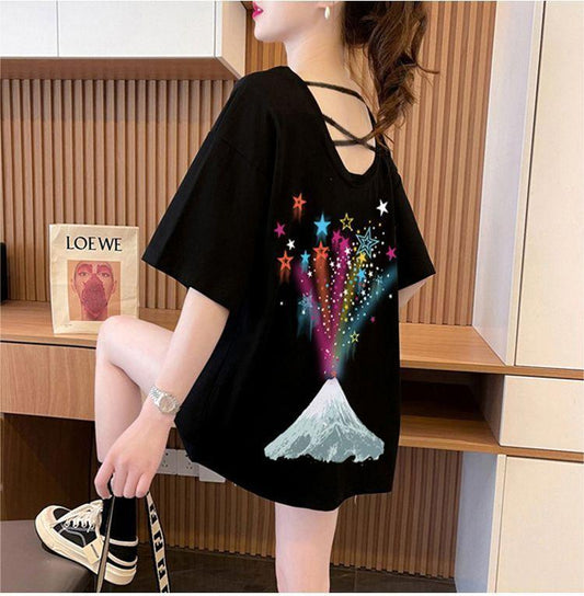 デザイン性と素材感を兼ね備えたゆったり半袖Tシャツ<S-2948>