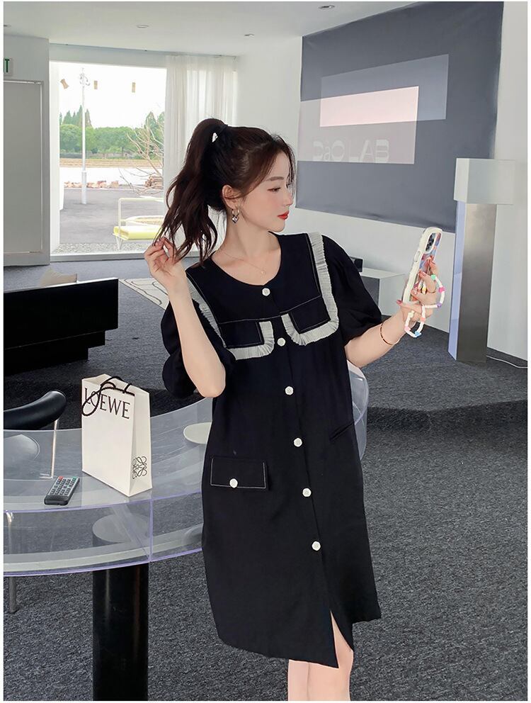 新商品 カジュアル 定番シンプル 切り替え ワンピース<S-8386>
