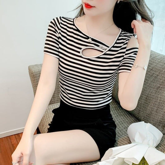 カジュアル 切り替え オシャレ度満点 プリント Tシャツ カットソー＜S-3565＞