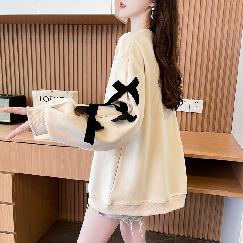 目を奪われる キュート 美人度アップ リボン 全2色 パーカー＜S-9631＞