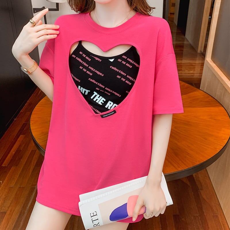 合わせやすい Tシャツ＋キャミソール チャーミング セットアップ＜S-3454＞