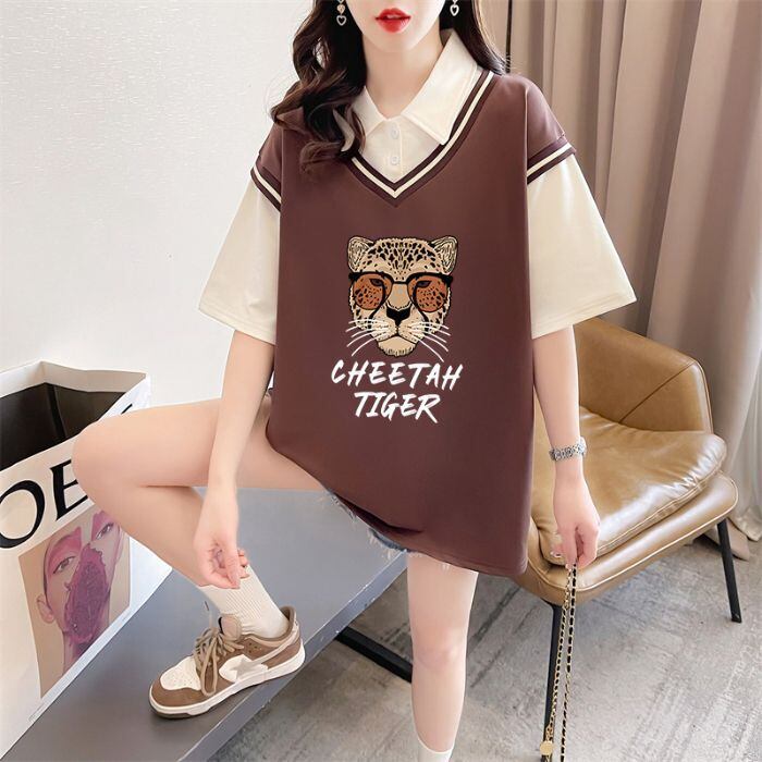 話題沸騰中 レイヤード風 オシャレ度満点 6色選択可 Tシャツ カットソー＜S-8362＞