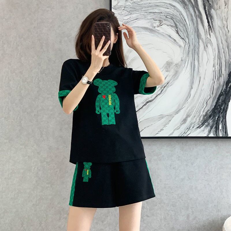 大好評 カジュアル 話題沸騰中 切り替え 全3色 半袖 Tシャツ ショートパンツ セットアップ ＜S-9007＞