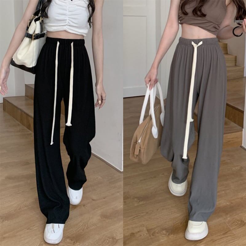 ルーズ 引き紐 ファッション ワイドパンツ ボトムス＜S-3032＞