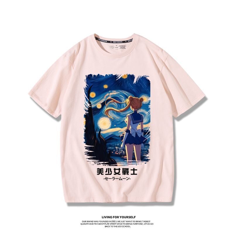 大人可愛い  デザイン性抜群 カジュアル 男女兼用 半袖 Tシャツ<S-13042>