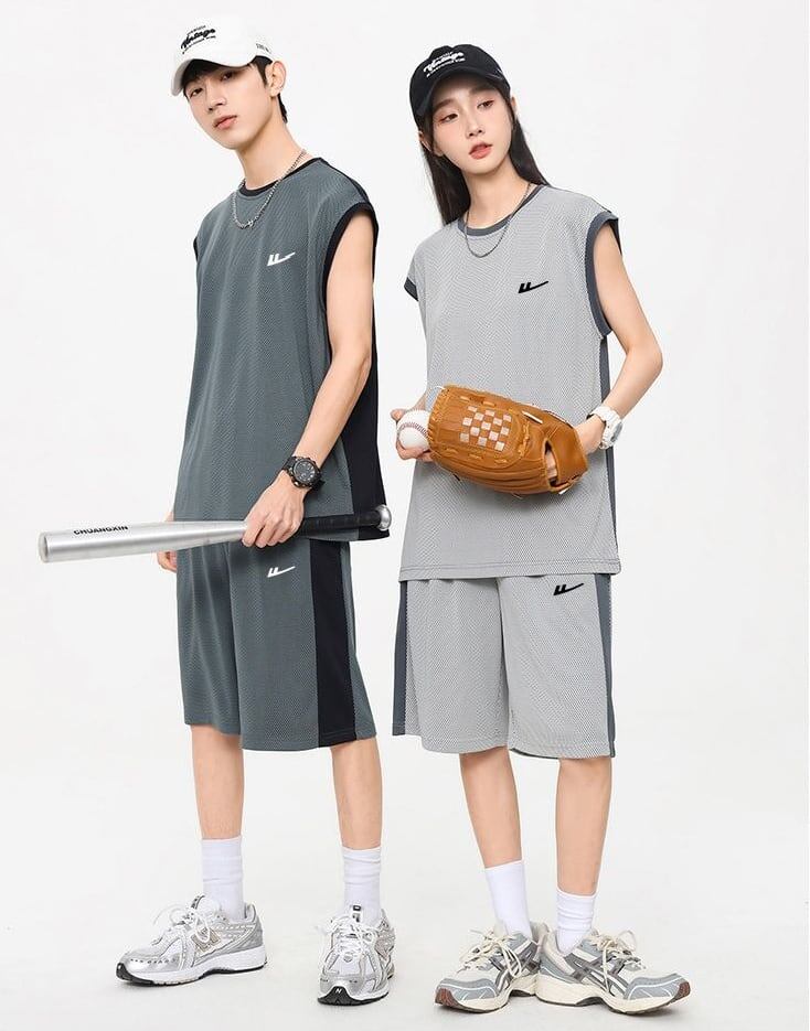 売り切れ必至 ファッション 超人気 男女兼用 ノースリーブＴシャツⅹパンツセット全5色<S-8754>