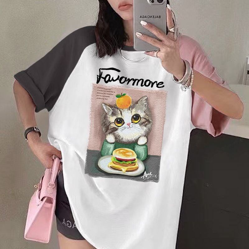 話題沸騰中 プリント切り替え 新作 全2色 半袖Tシャツ カットソー ＜S-8682＞