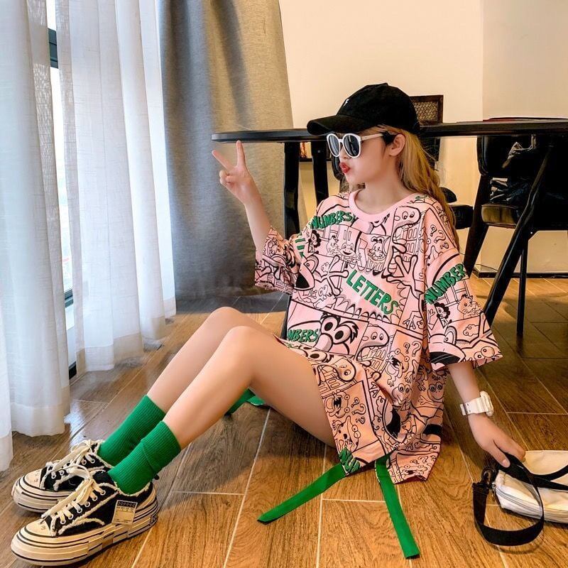 超人気 アバンギャルド 個性派 ラウンドネック プリント全2色 半袖Tシャツ<S-8720>