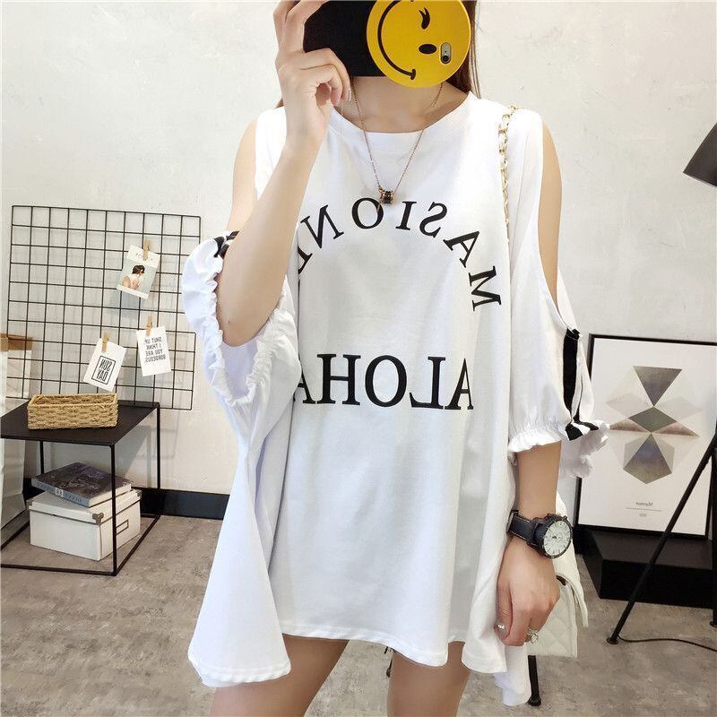 絶対欲しい ゆったり デザイン性抜群 ダブルプリント 2色半袖Tシャツ＜S-9087＞