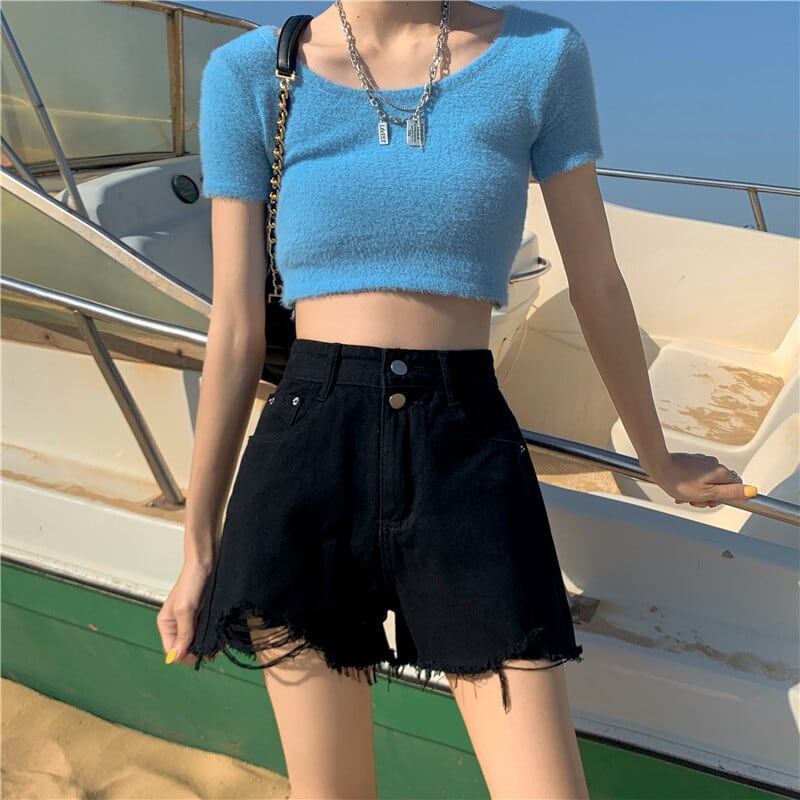清涼感たっぷり ハイウエスト ファッション パンツ ボトムス＜S-3361＞