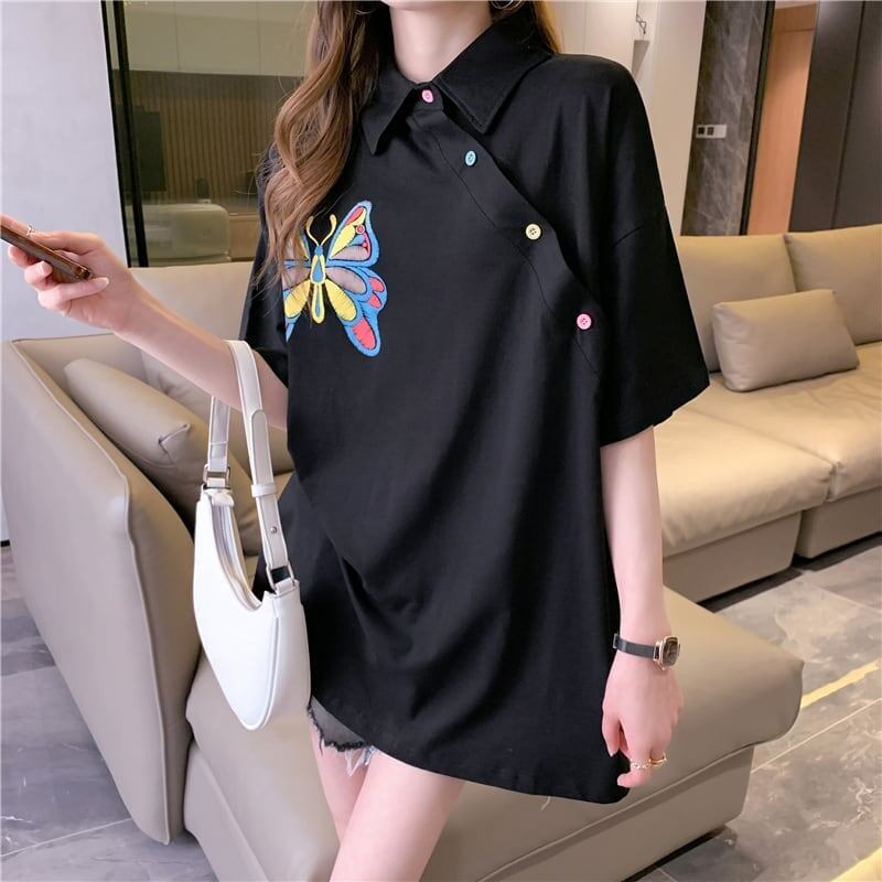 個性的なデザイン プリント 一目惚れ Tシャツ カットソー＜S-3044＞