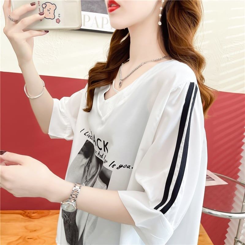 デザイン感 プリント チャーミング Tシャツ カットソー＜S-3476＞