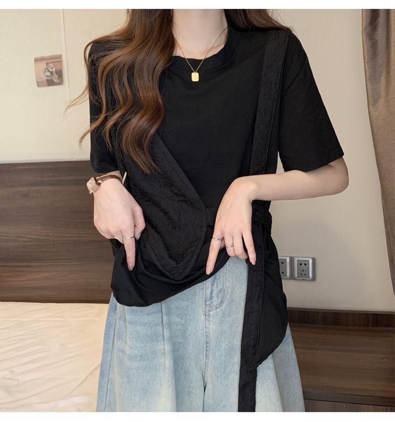 売れ筋 着回し力抜群 定番シンプル 売り切れ必至 全2色 Tシャツ <S-11999>