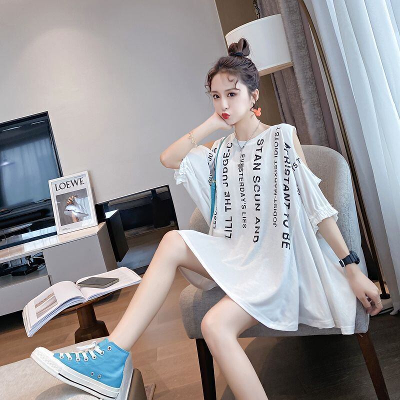 柔らかくて優しい印象 ファッション 美人度アップ プリント 全3色 半袖 Tシャツ <S-9088>
