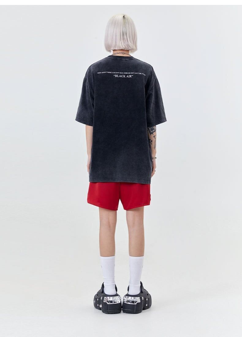 タイドブランド  アメリカンストリート レトロフレームプリントTシャツ<S-2905>