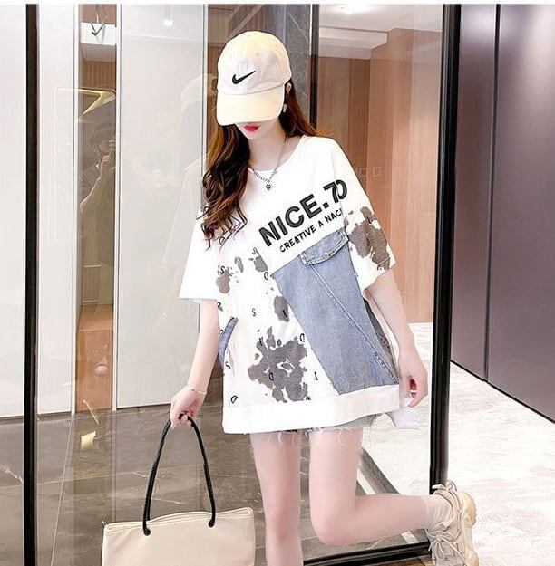 話題沸騰中 切り替え 個性派 デザイン性のある半袖Tシャツ<S-8086>