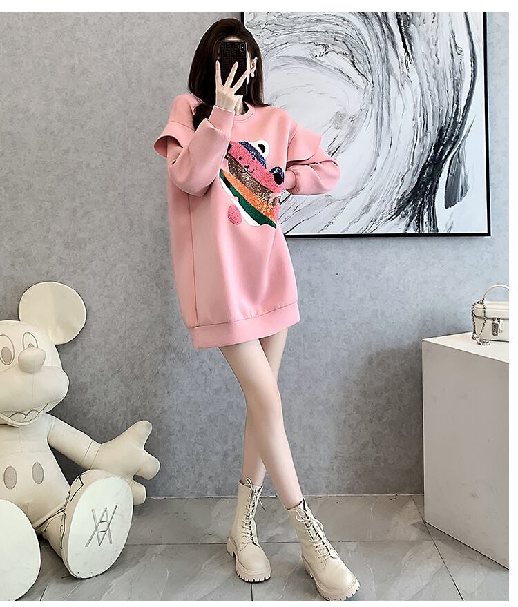 大人可愛い 美感いっぱい 好感度満載 2色選択 パーカー<S-10368>