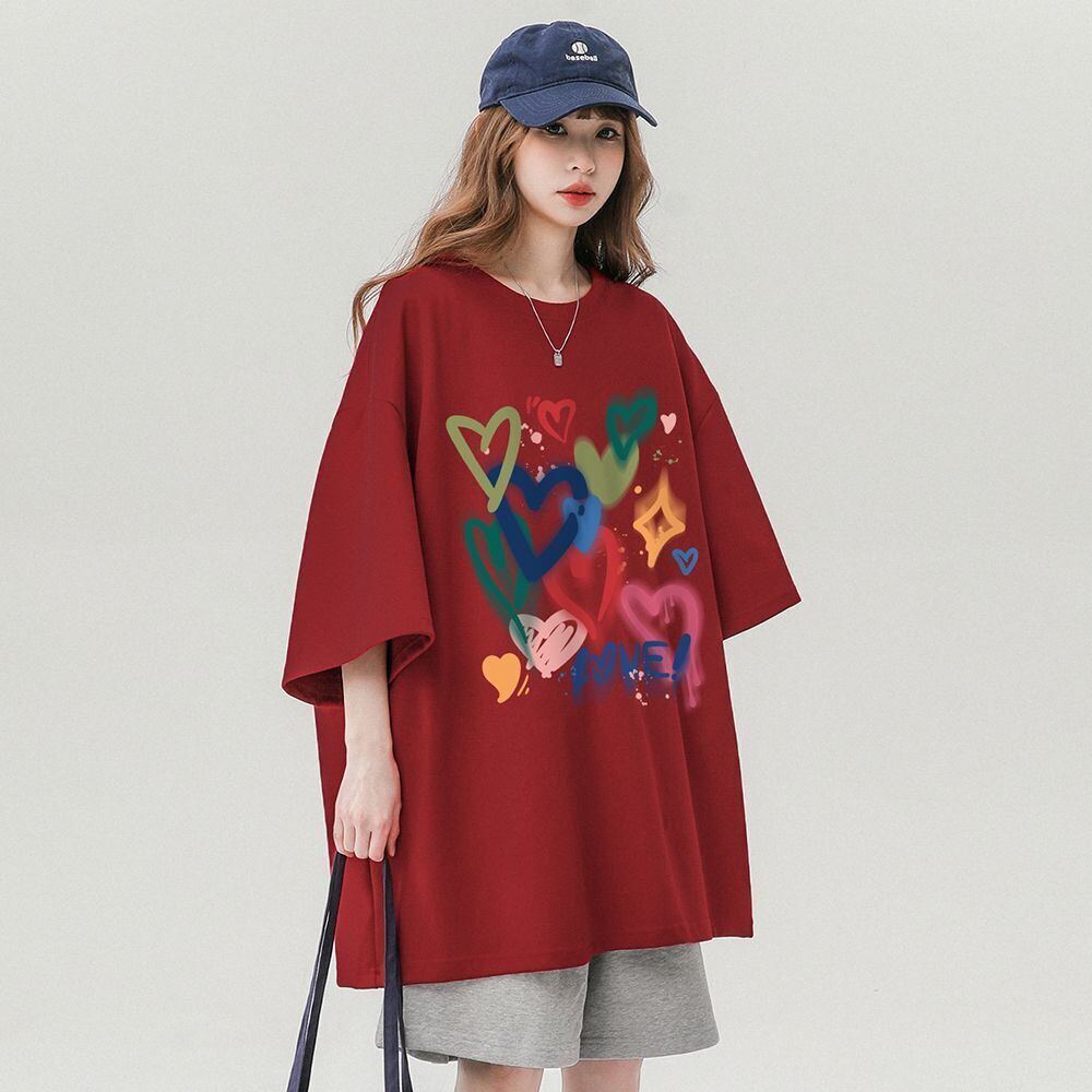 売り切れ必至 プリント ファッション 4色選択 半袖Tシャツ＜S-8594＞