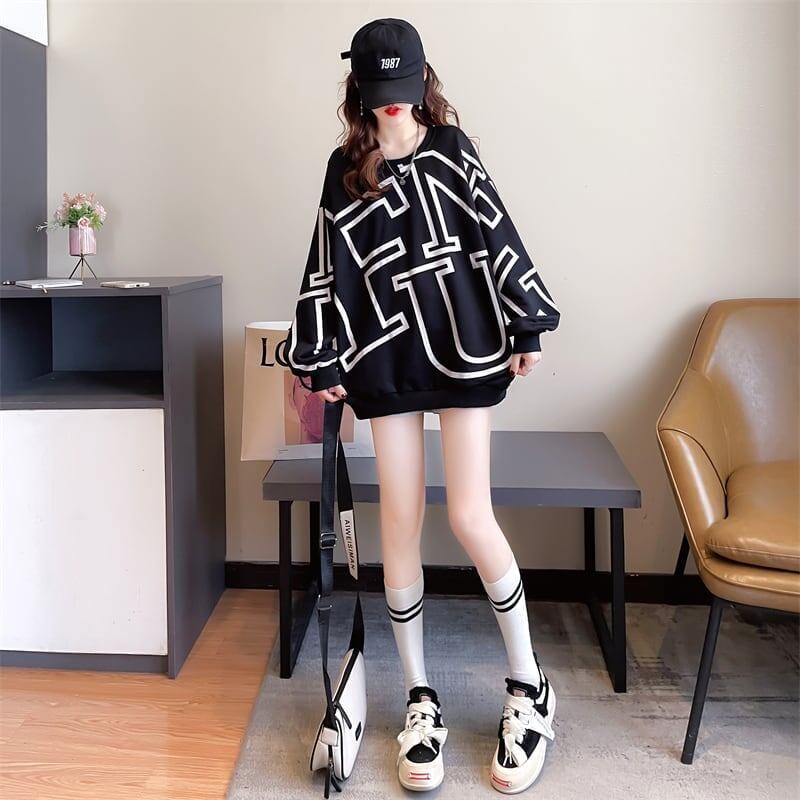 好感度満載 3色選択可 美感いっぱい プリント スウェット パーカー＜S-3778＞