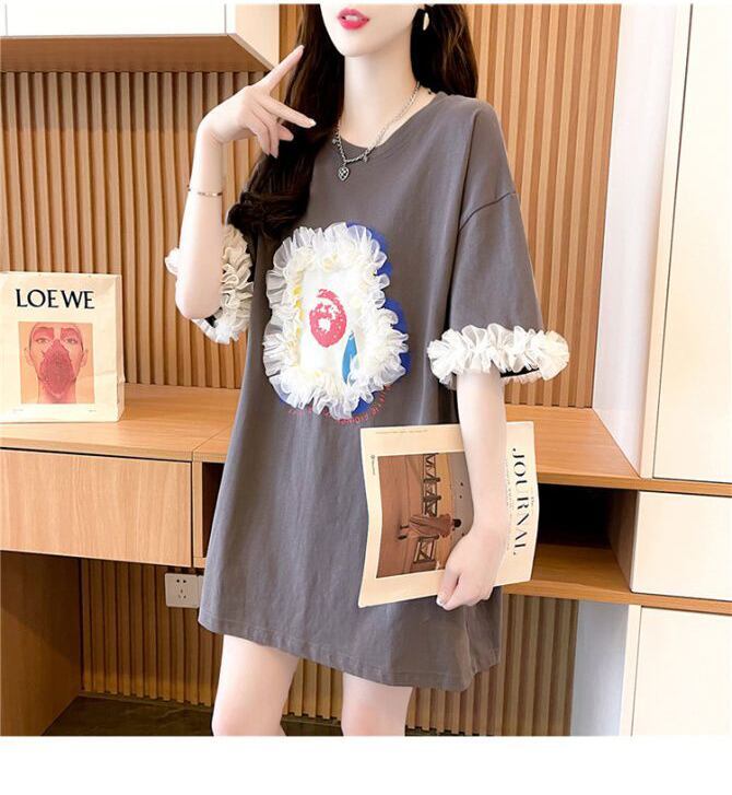 新作 好感度満載 個性的なデザイン ラウンドネック Tシャツ カットソー＜S-8405＞