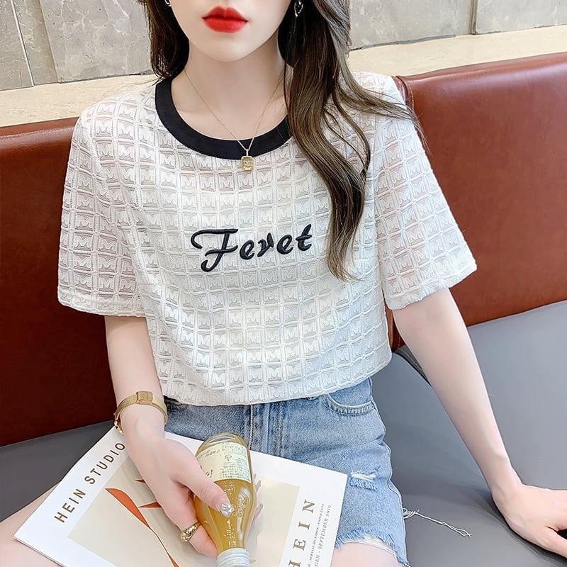 着心地抜群 切り替え カジュアル プリント Tシャツ カットソー＜S-3562＞