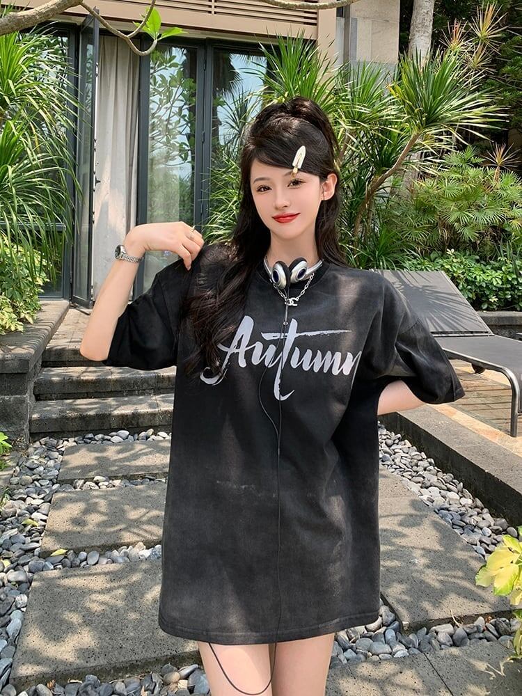レイジースタイルドーパミングラデーションタイダイオールマッチ半袖Tシャツ<S-2895>