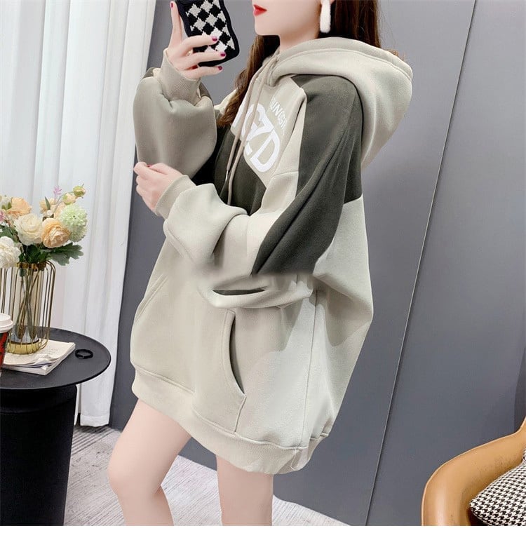 大人らしい 裏起毛 着?せ パーカー<S-3944>