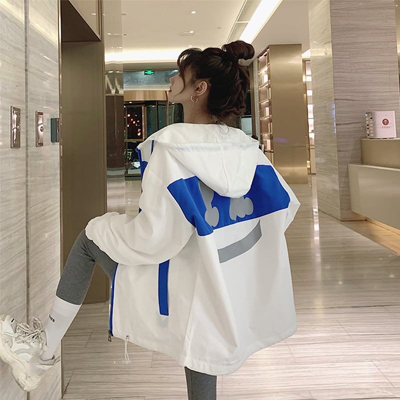 個性的なデザイン プリント 美感いっぱい 長袖 ジャケット ブルゾン＜S-2894＞
