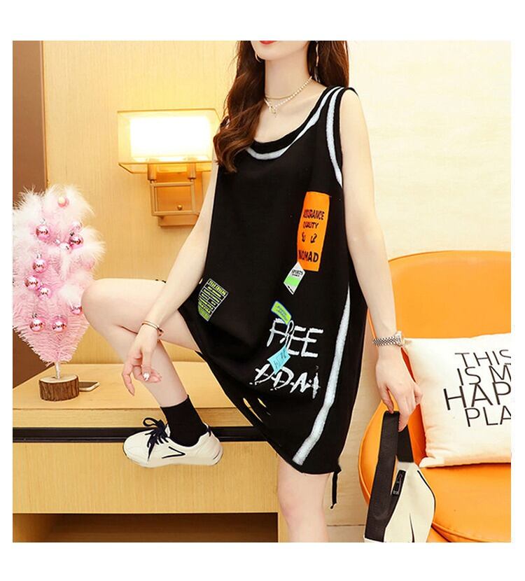今季マストバイ ダメージ加工 デザイン性抜群 プリント全2色 ノースリーブ Tシャツ カットソー＜S-9141＞