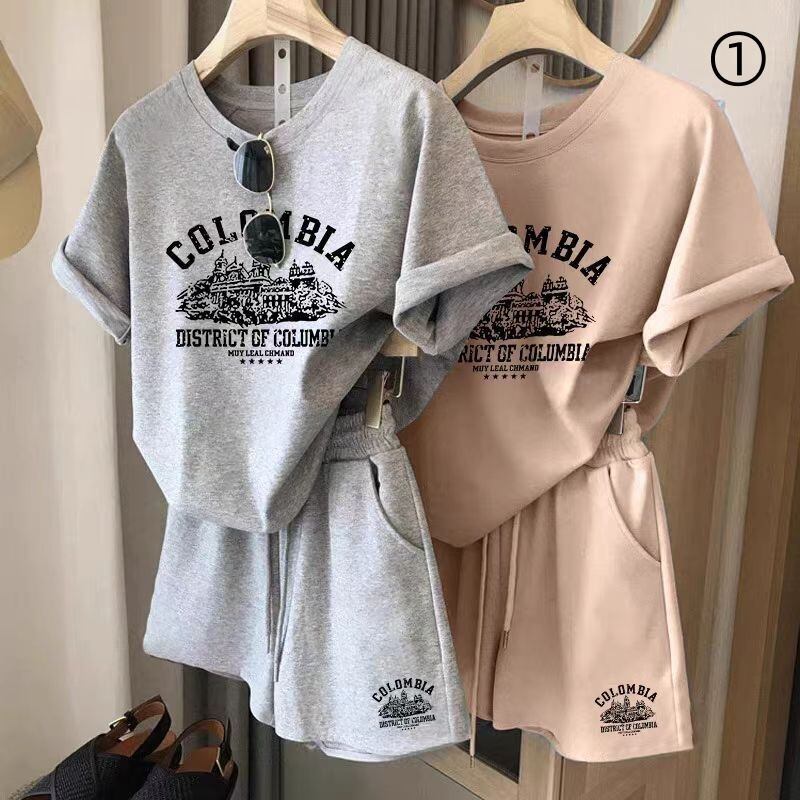 カジュアル 半袖 全４色 Tシャツ ショートパンツ セットアップ ＜S-11598＞