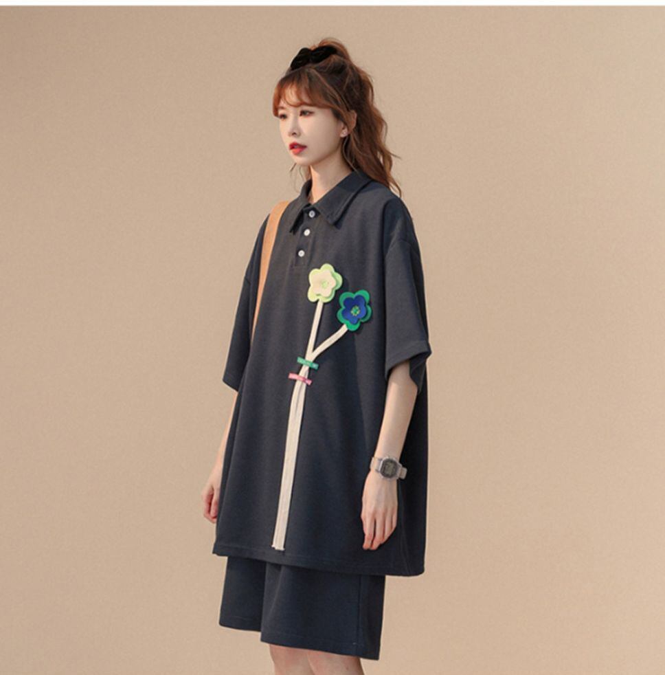 期間限定 ゆったり感アップ ファッション Tシャツ＋ショートパンツ セットアップ＜S-8679＞