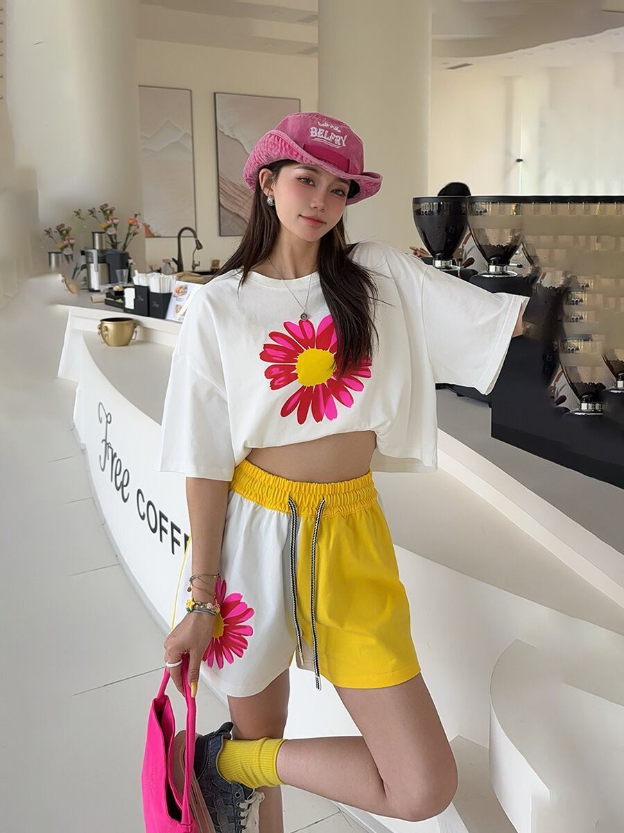 好感度UP カジュアル 真夏も快適 半袖 Tシャツ ショートパンツ セットアップ ＜S-11374＞
