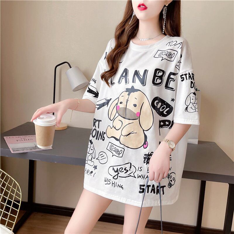早い者勝ち キュート ファッション ルーズ プリント半袖Tシャツ 全3色<S-4894>